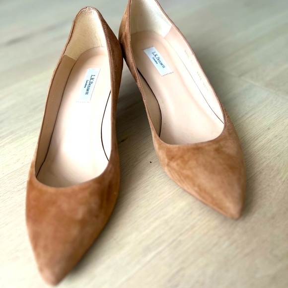 Kitten heal tan suede shoes LKBennett - Picture 1 of 4